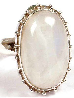 Oval Rainbow Moonstone Ring
