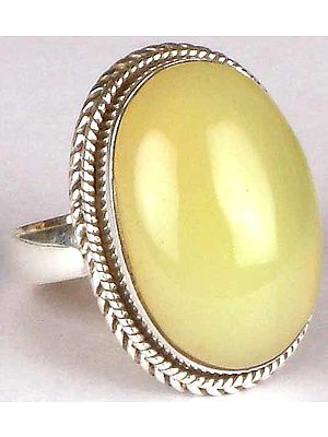 Oval Yellow Chalcedony Ring