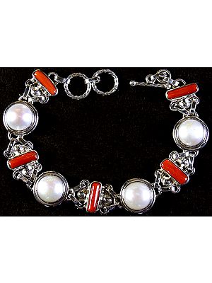 Pearl and Coral Bracelet