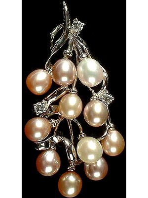 Pearl Bunch Pendant with Cubic Zirconia