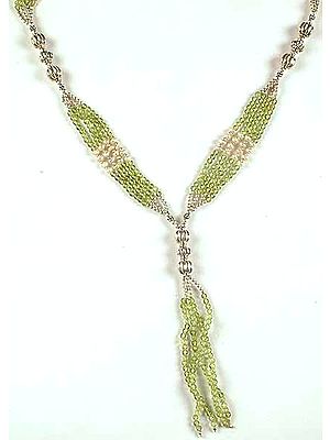 Peridot Beaded Necklace with Pearl