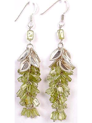 Peridot Spikes Under Sterling Leaves