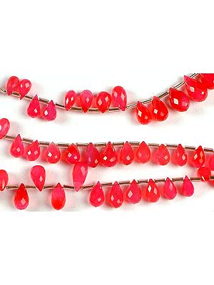 Pink Chalcedony Faceted Drops