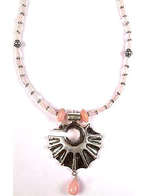 Pink Opal & Rose Quartz Designer Necklace