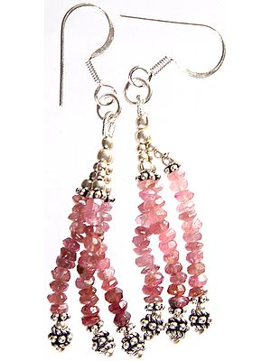 Pink Tourmaline Israel Cut Shower Earrings