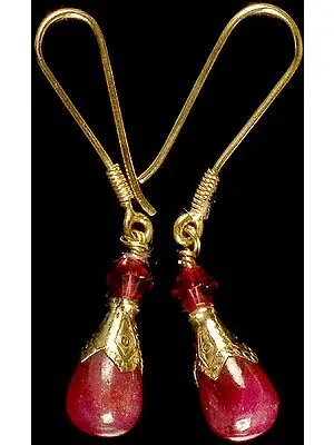 Plain Ruby Drop Earrings