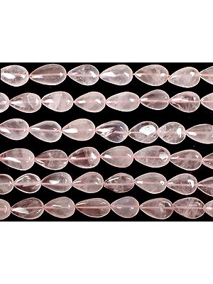 Plane Rose Quartz Straight Drilled Briolette