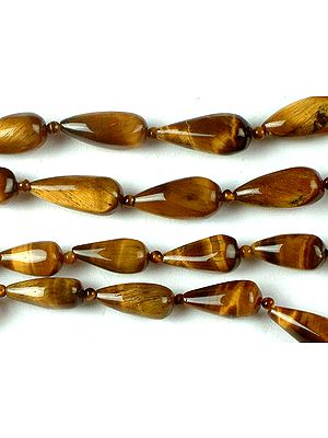 Plane Tiger Eye Straight Drilled Drops