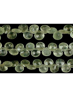 Prehnite Faceted Briolette | Semi-Precious Gemstone Beads