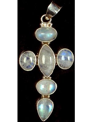 Rainbow Moonstone Cross