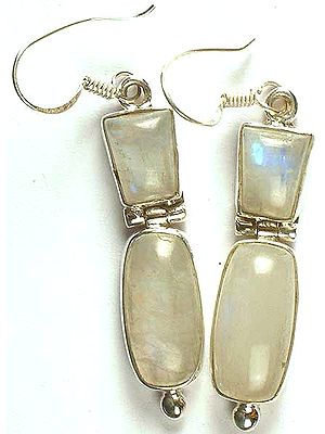 Rainbow Moonstone Hinged Earrings