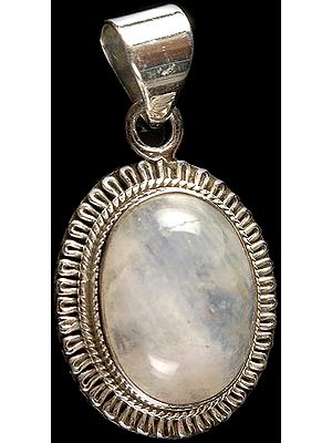 Rainbow Moonstone Oval Pendant