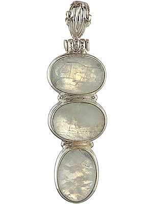 Rainbow Moonstone Oval Pendant