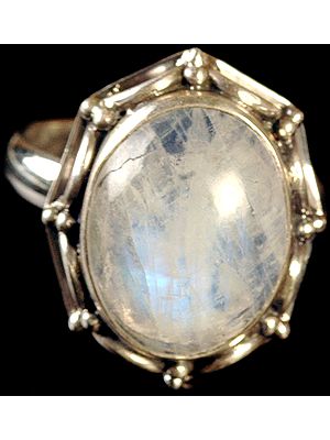 Rainbow Moonstone Oval Ring