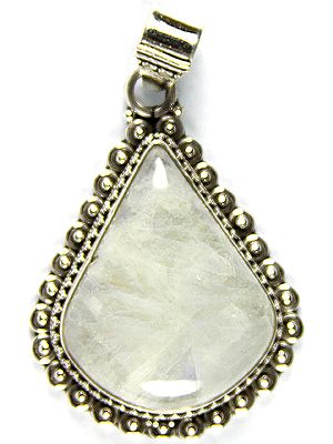 Rainbow Moonstone Teardrop Pendant