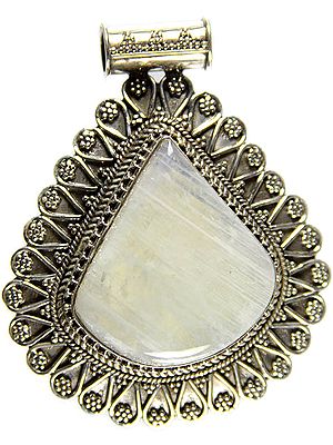 Rainbow Moonstone Teardrop Pendant