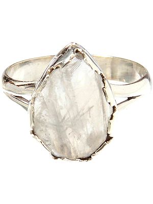 Rainbow Moonstone Teardrop Ring