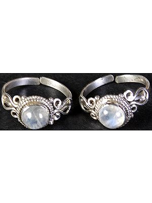 Rainbow Moonstone Toe Rings (Price Per Pair)