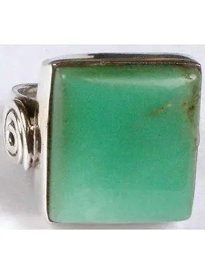 Rectangular Chrysoprase Ring