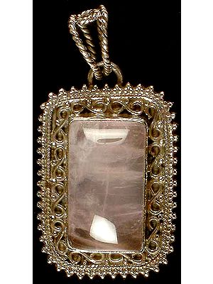 Rectangular Rose Quartz Pendant