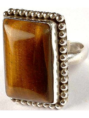 Rectangular Tiger Eye Ring