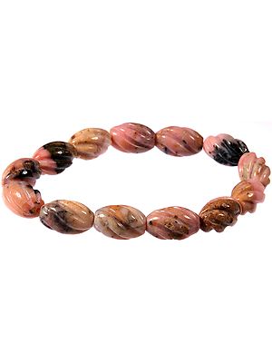 Rhodochrosite Knotted Rope Stretch Bracelet