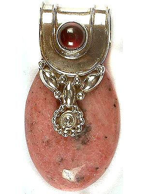 Rhodonite Pendant With Garnet