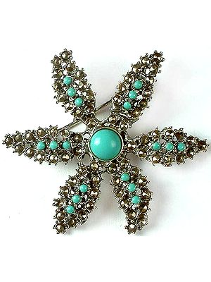 Robin's Egg Starfish Brooch