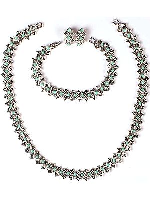 Robin's Egg Turquoise Necklace, Bracelet & Earrings Set