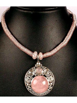 Rose Quartz Necklace with Matching Cord