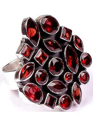 Royal Faceted Garnet Ring