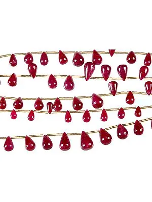 Ruby Pear Drop Beads