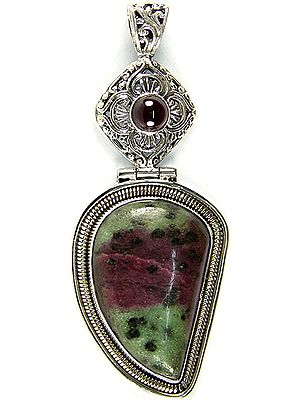 Ruby Zoisite Pendant with Garnet