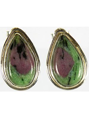 Ruby Zoisite Post Earrings
