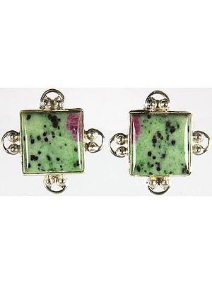 Ruby Zoisite Post Earrings