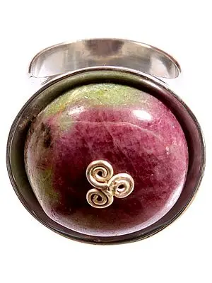 Adjustable Sterling Silver Ring with Ruby Zoisite