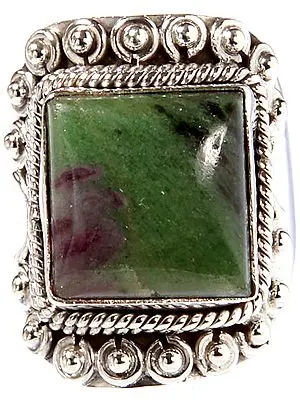 Sterling Silver Ring with Ruby Zoisite