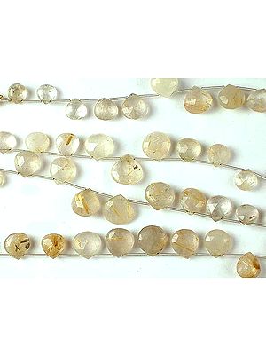 Rutilated Quartz Faceted Briolette
