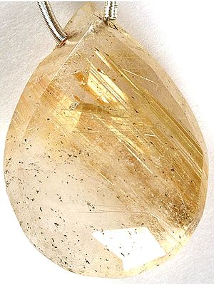 Rutilated Quartz Faceted Briolette (Price Per Piece)