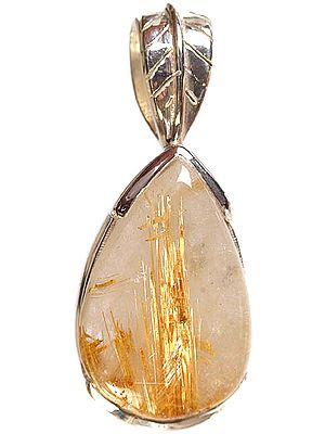 Rutilated Quartz Teardrop Pendant