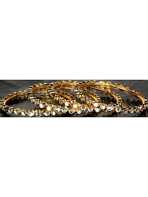 Set of Four Kundan Bangles