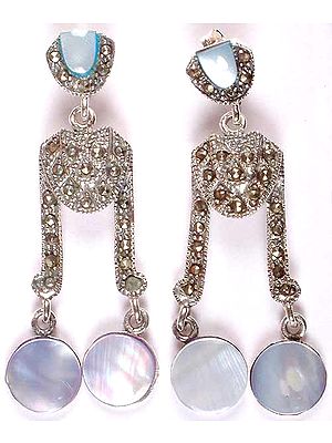 Shell Earrings with Marcasite