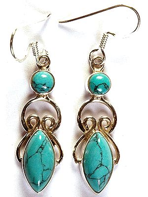 Spider's Web Turquoise Earrings