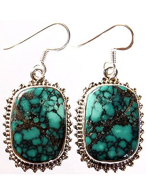 Spider's Web Turquoise Earrings