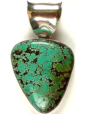 Spider's Web Turquoise Pendant