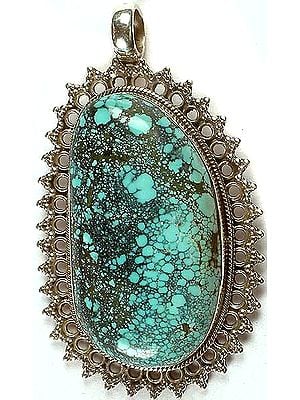 Spider's Web Turquoise Pendant