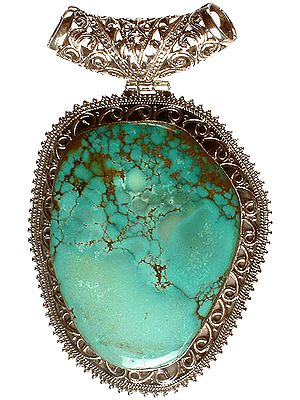 Spider's Web Turquoise Pendant