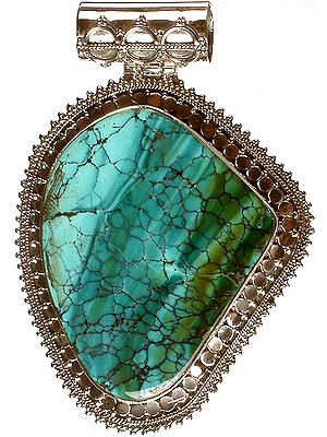 Spider's Web Turquoise Pendant