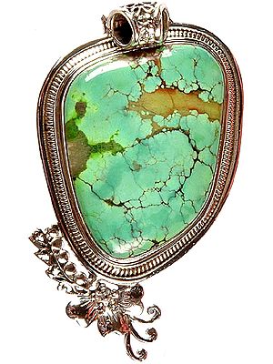 Spider's Web Turquoise Pendant