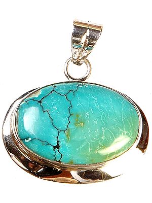 Spider's Web Turquoise Pendant